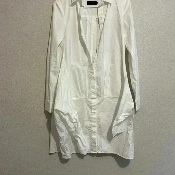 Hatch Maternity Tie-Front Knot Shirt Collared Tunic Dress - Picture 8 of 8